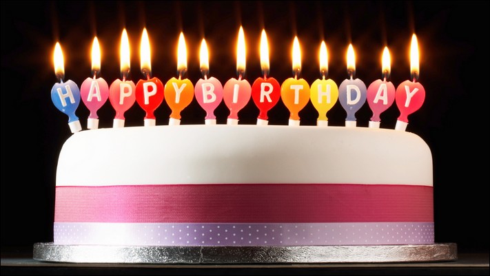 picture of birthday cake with candles