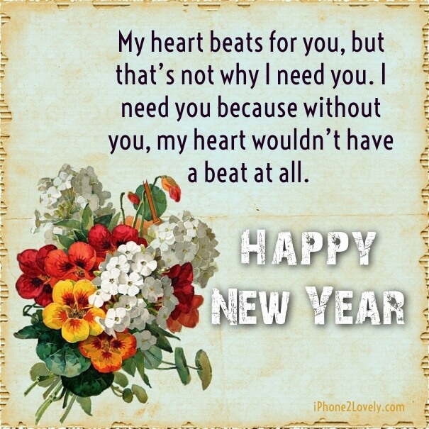 Real Romantic New Year 2018 Sayings Wishes Greeting Card