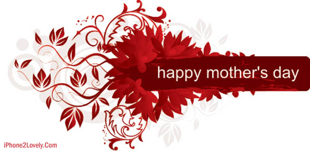 Cute Red Happy Mom Day Special Wallpaper