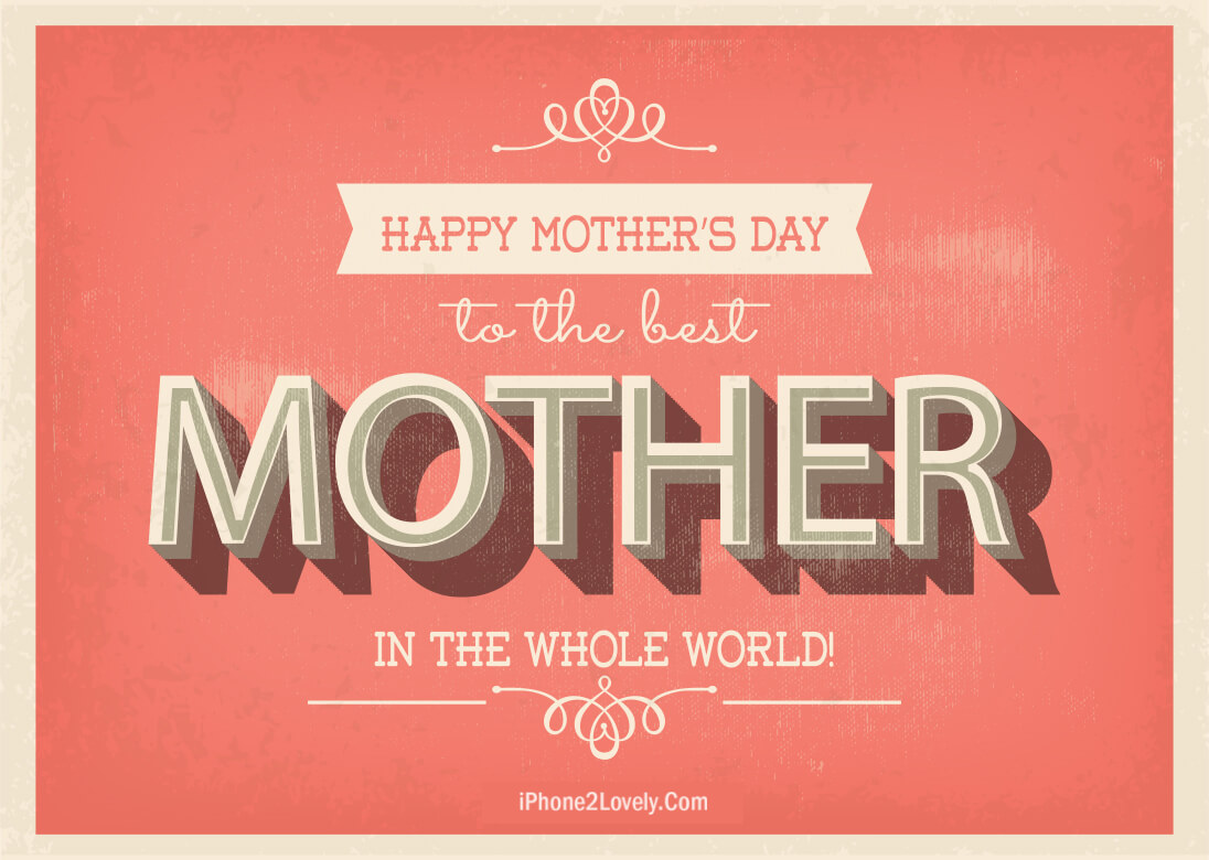 Mothers Day Orange Banner Greeting Ecard Wallpaper